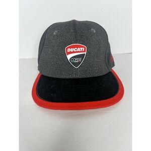 Ducati Corse Logo Hat Gray Black Red SnapBack New Era Officially‎ Licensed M / L